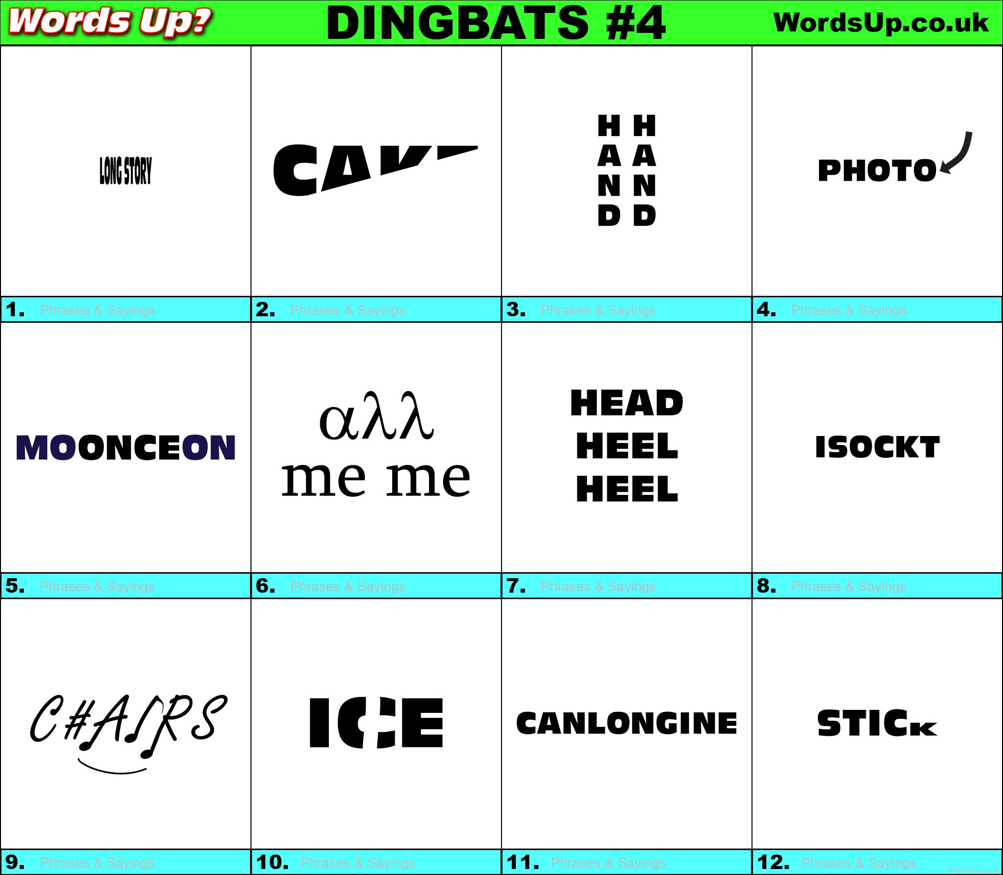 free dingbats quiz and answers